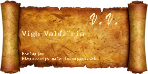 Vigh Valéria névjegykártya