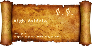 Vigh Valéria névjegykártya